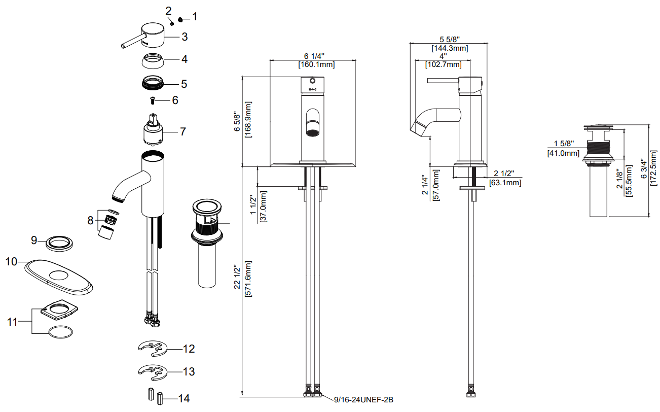 Single Handle Lavatory Faucets Specifications Images