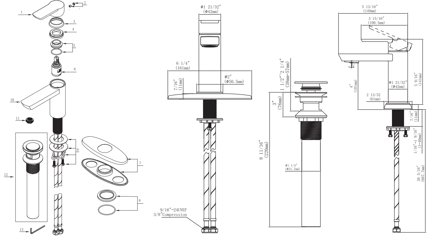 Single Handle Lavatory Faucets Specifications Images