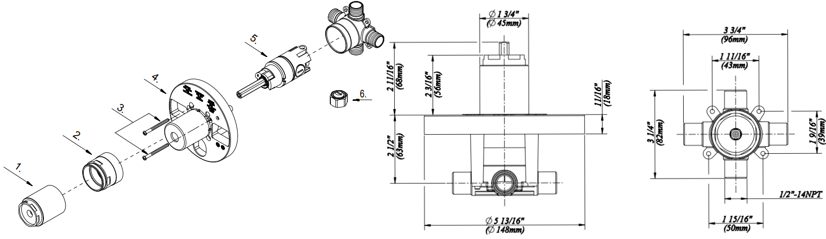 Single Control Pressure Balancing Valve  Specifications Images