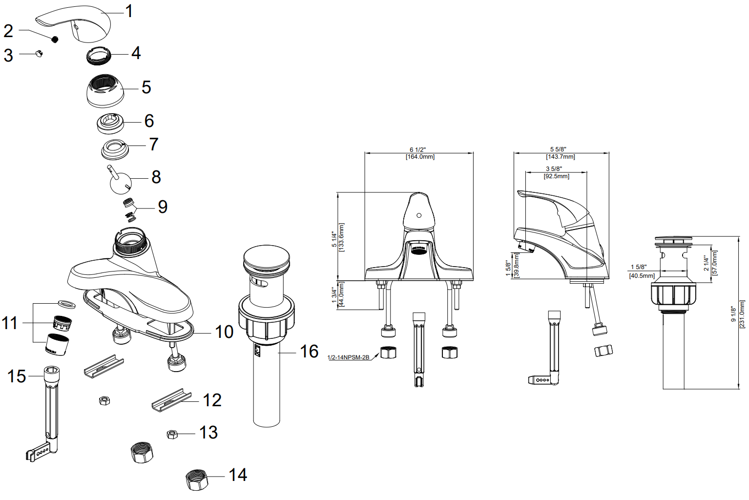 Single Handle Lavatory Faucet Specifications Images