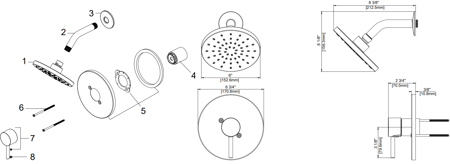 Shower Only Trim, Job Pack Specifications Images