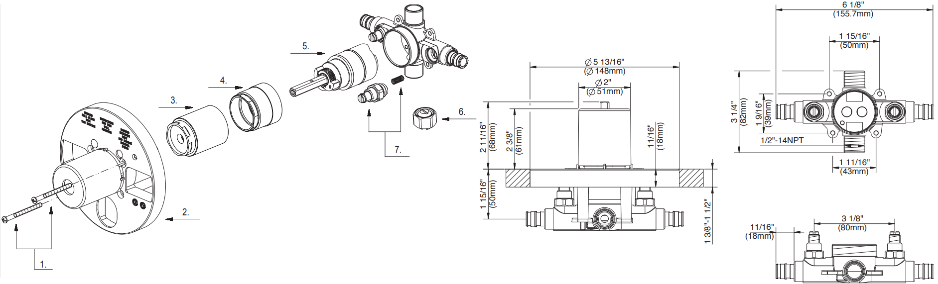 Single Control Pressure Balancing Valve Type A Pex Connection With Stops Specifications Images