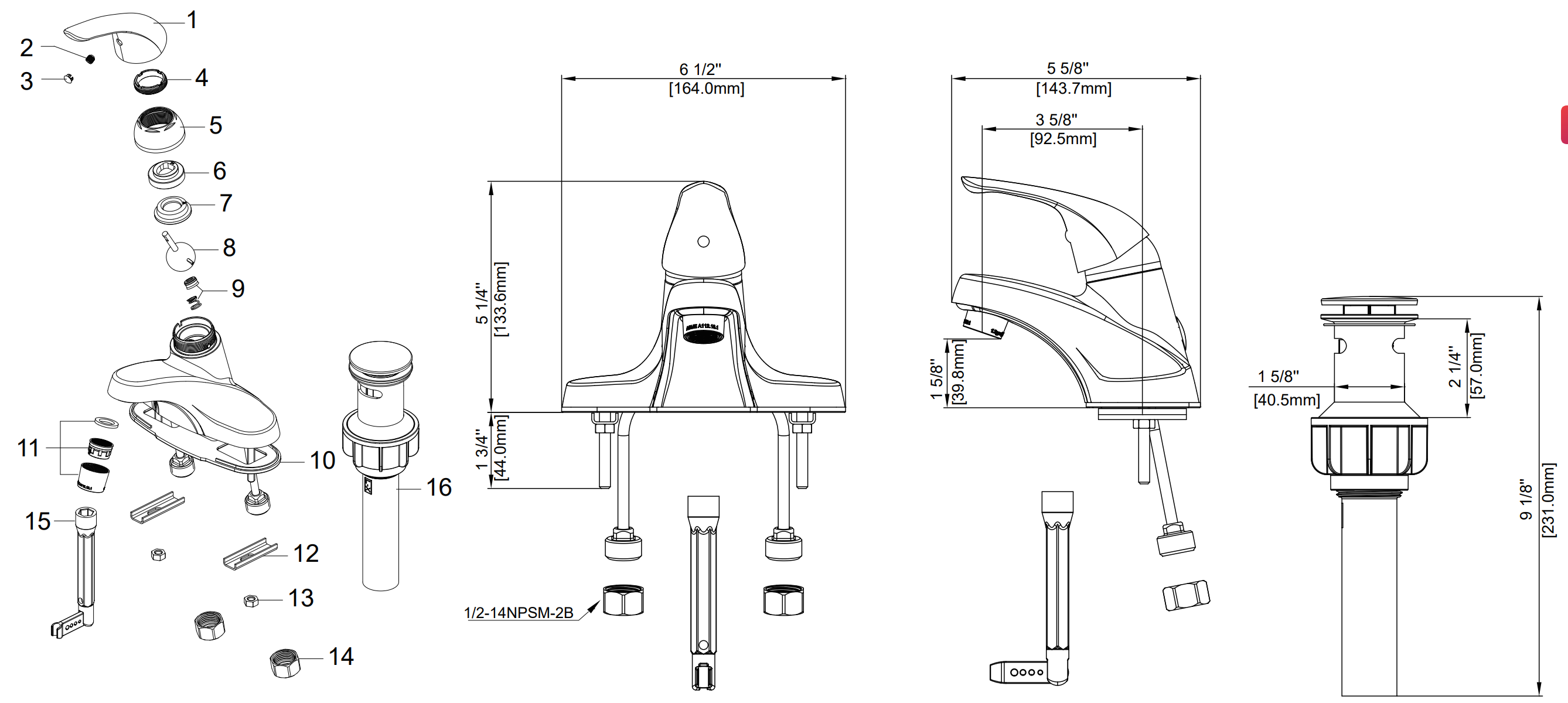 Single Handle Lavatory Faucet Specifications Images