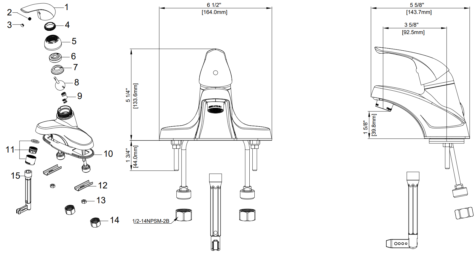 Single Handle Lavatory Faucet Specifications Images