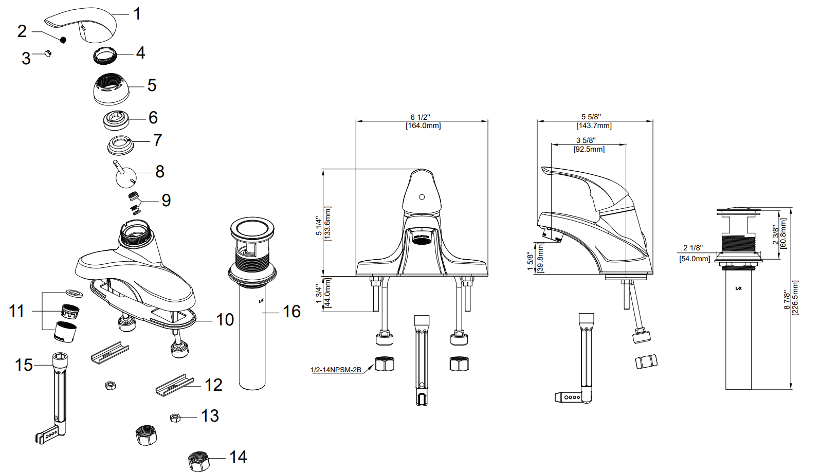 Single Handle Lavatory Faucet Specifications Images